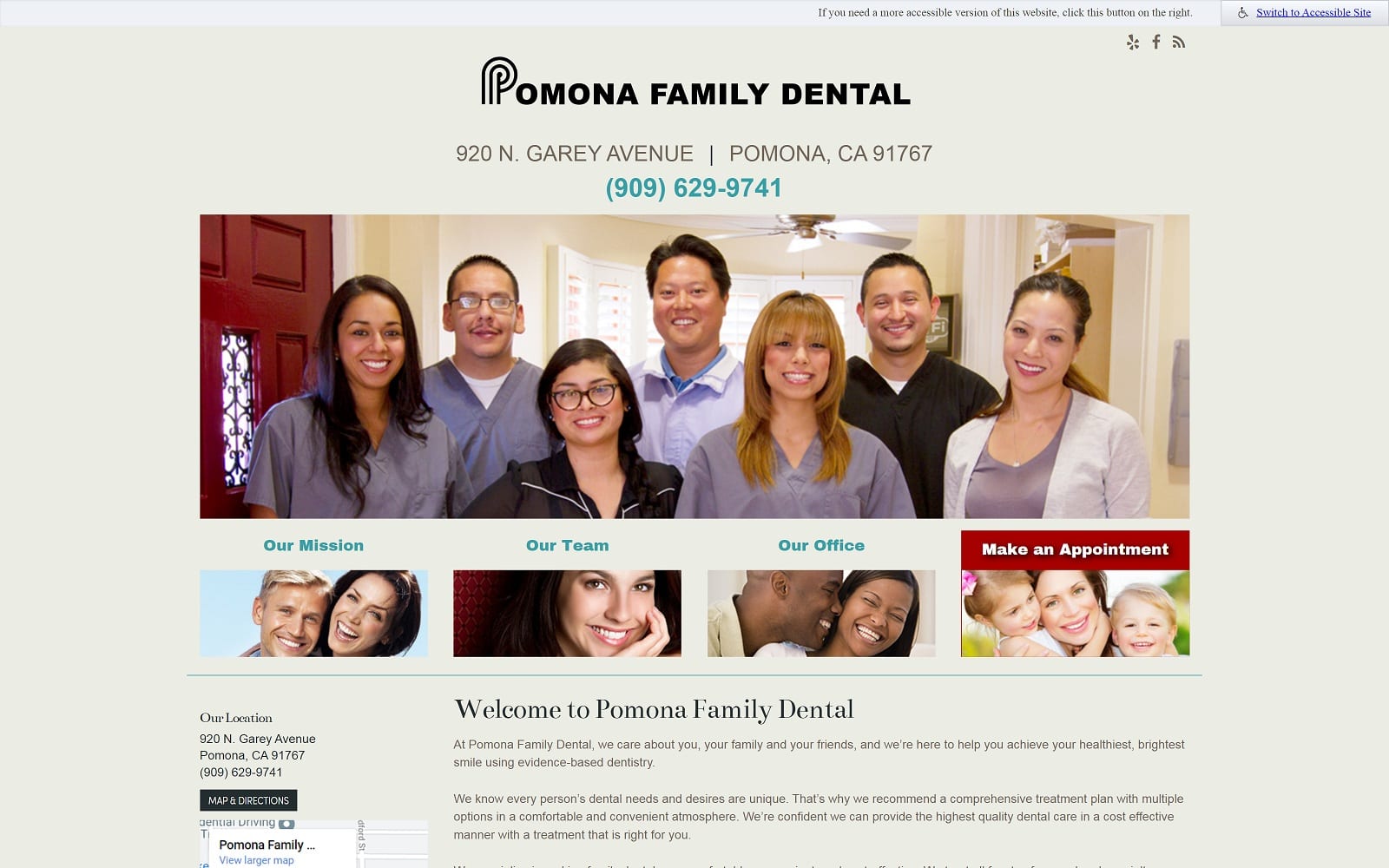 The Screenshot of Pomona Family Dental Practice of David A. Choi, DDS pomonafamilydental.com Website