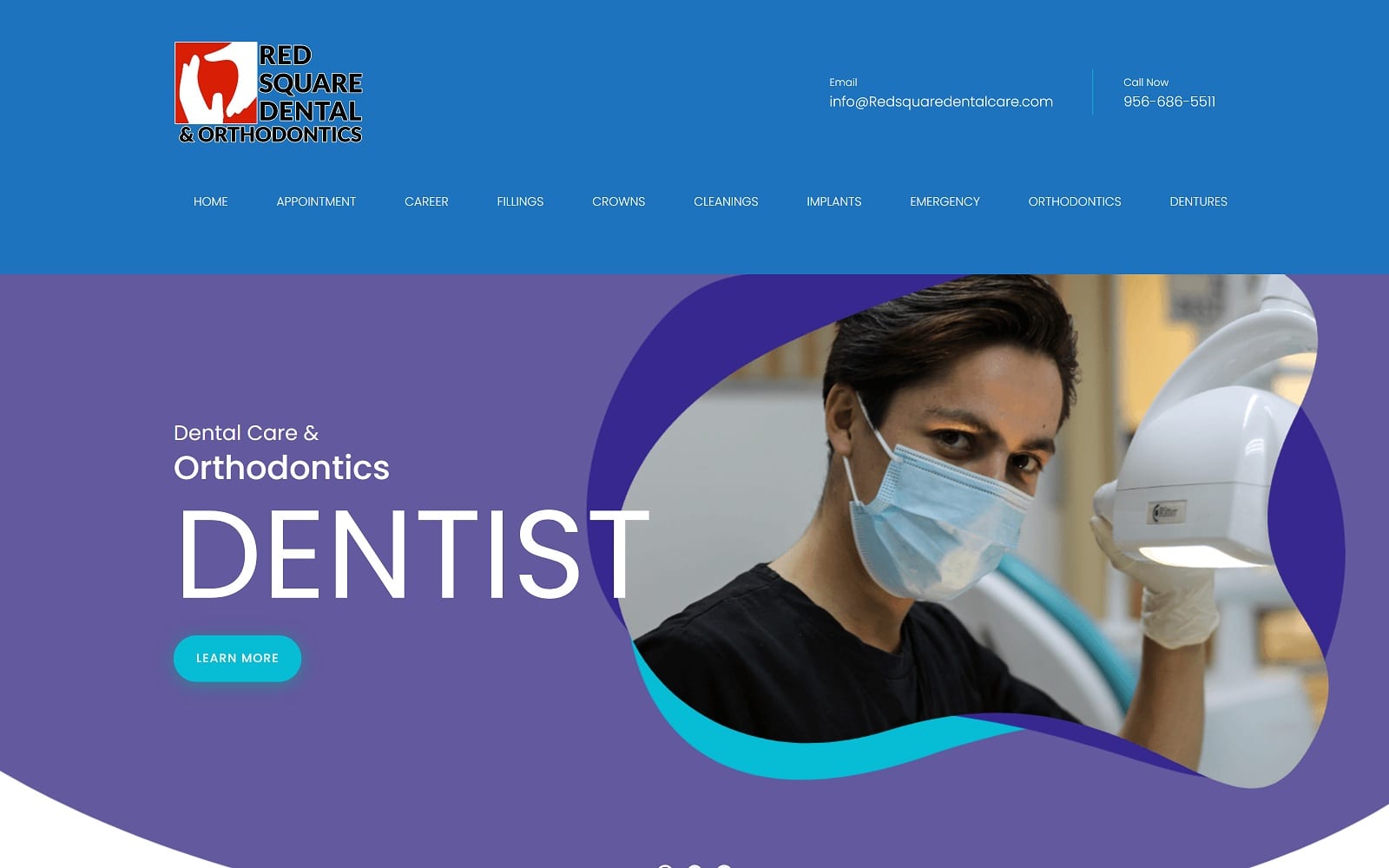 The Screenshot of Red Square Dental & Orthodontics redsquaredentalcare.com Website