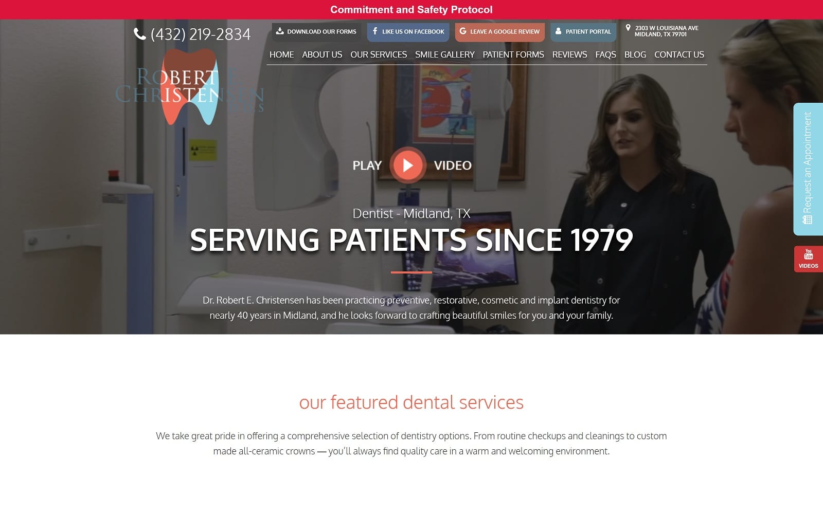 The Screenshot of Robert E. Christensen, DDS robertechristensendds.com Website