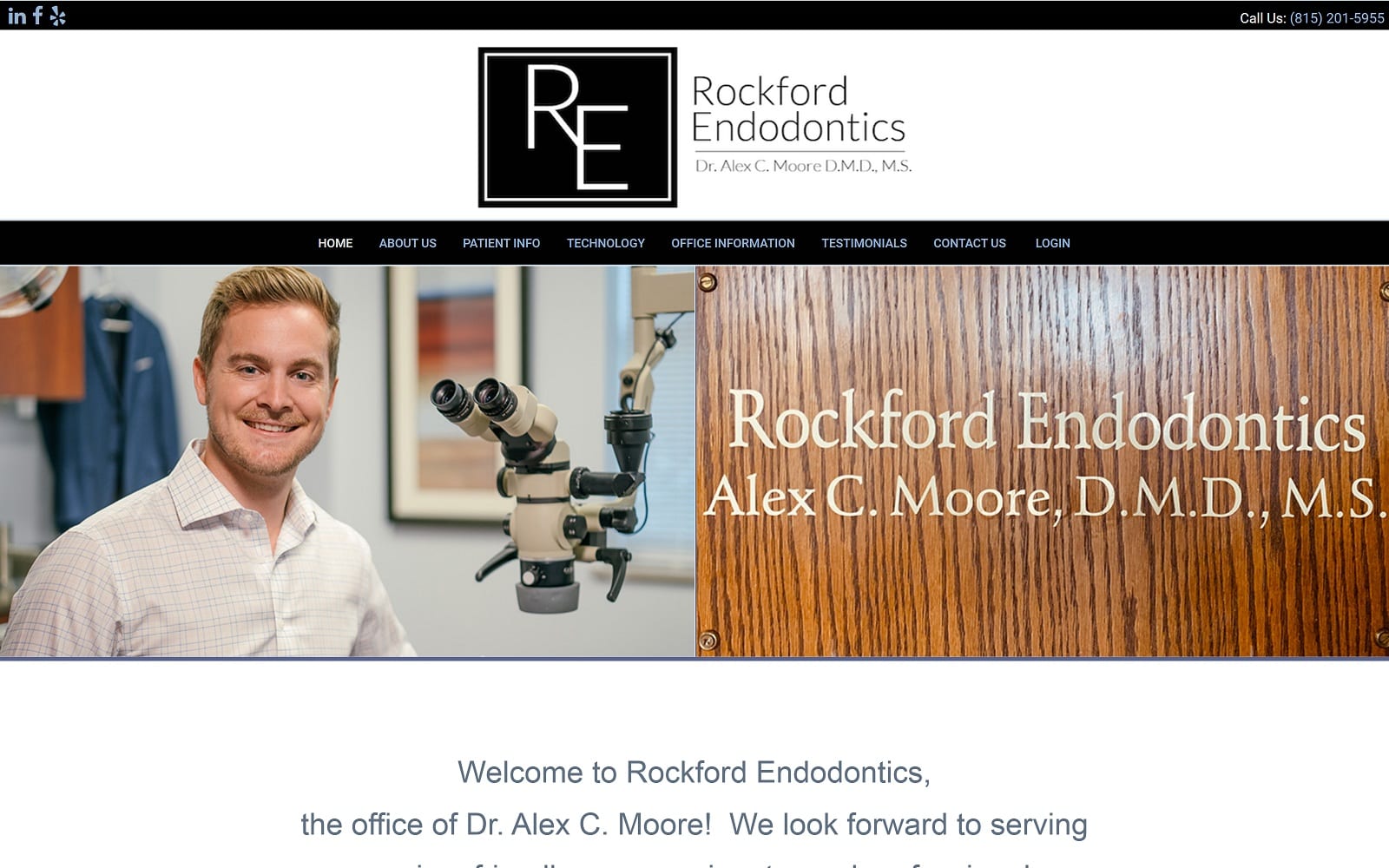 The Screenshot of Rockford Endodontics- Dr. Alex C Moore D.M.D. M.S. rockfordendodontics.com Website