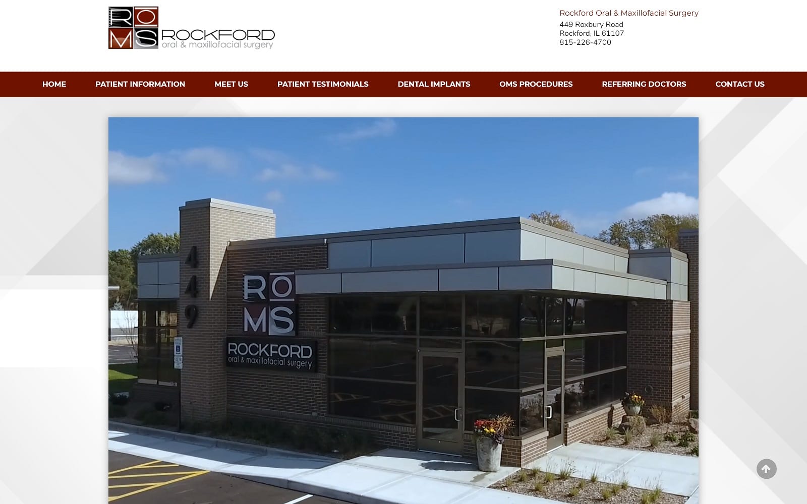 The Screenshot of Rockford Oral & Maxillofacial Surgery rockfordoms.com Website