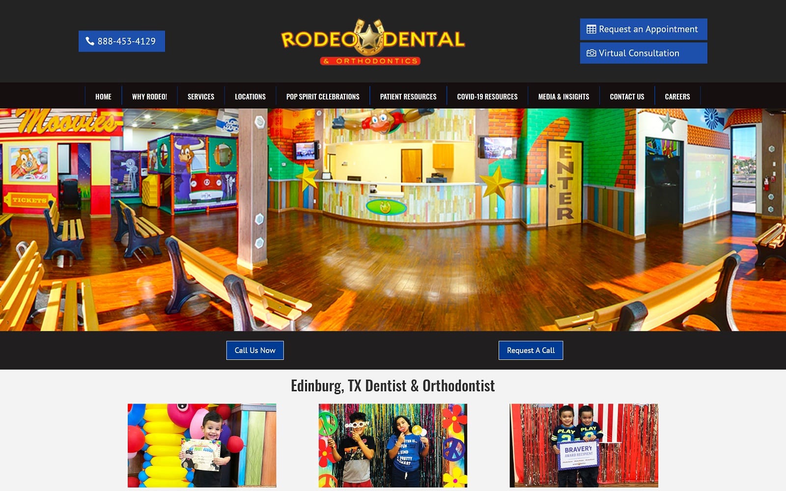 The Screenshot of Rodeo Dental & Orthodontics rodeodentaltexas.com/locations/edinburg-tx Website
