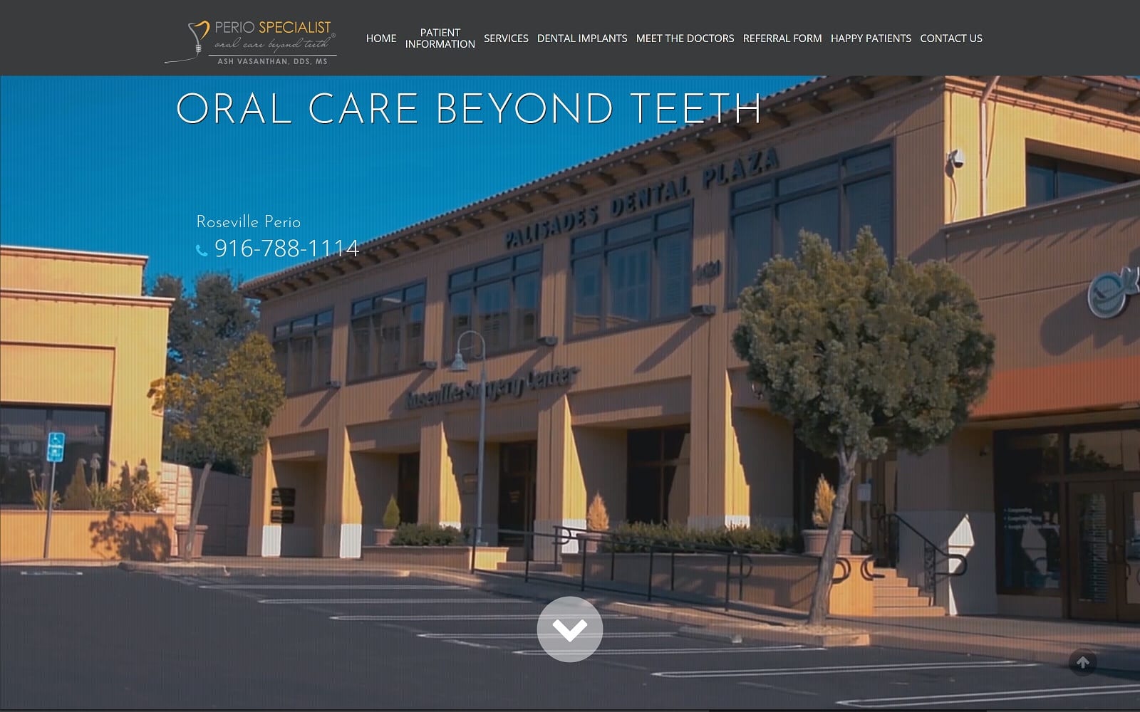 The Screenshot of Perio Specialist / Roseville Perio rosevilleperio.com Website