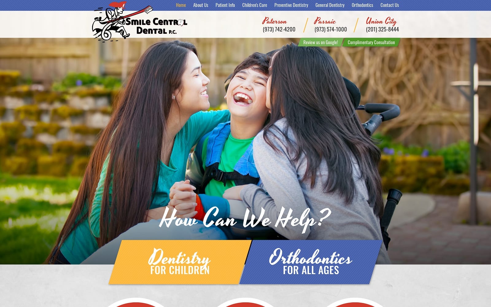 The Screenshot of Smile Central Dental scdnj.com Website