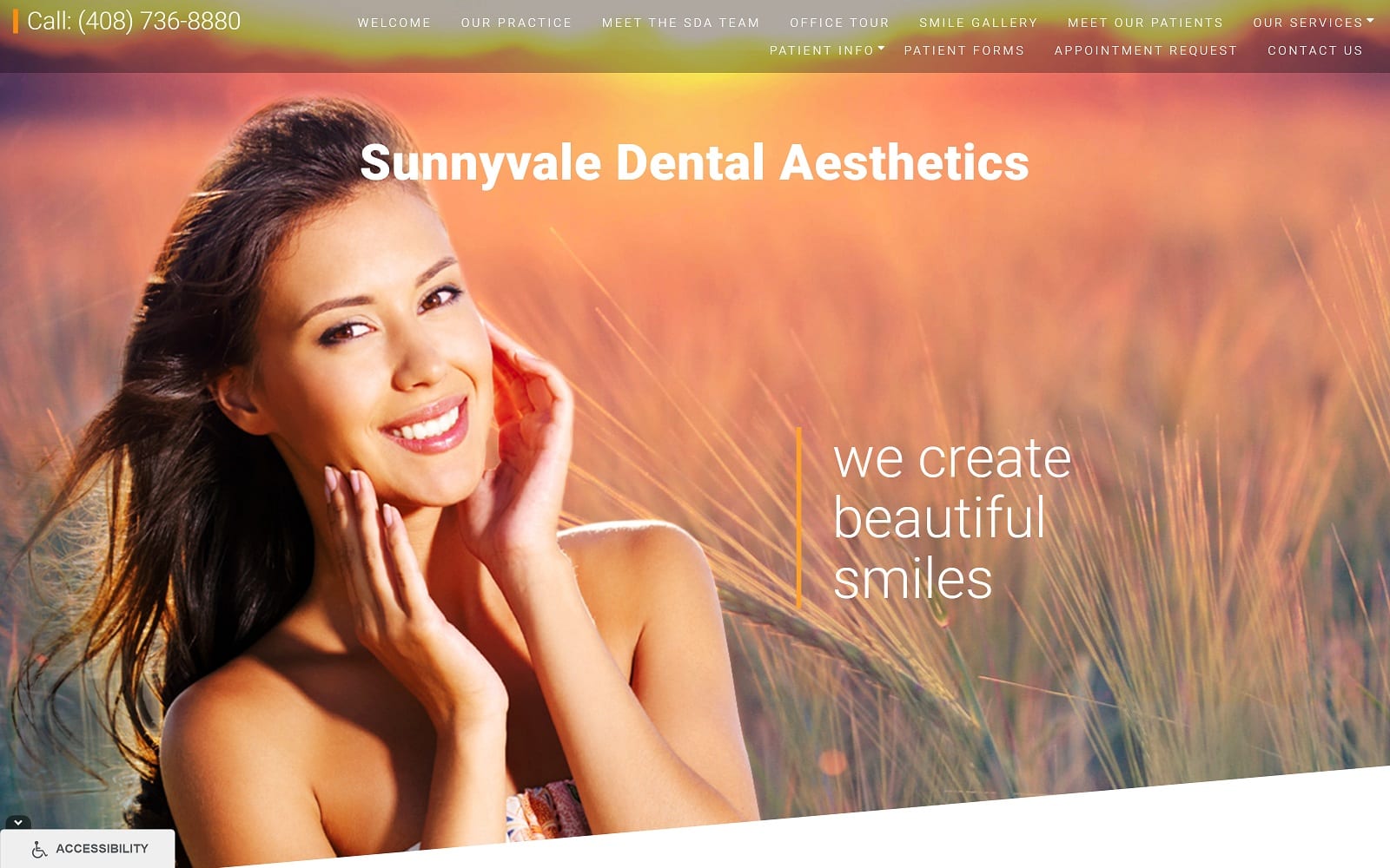 The Screenshot of Sunnyvale Dental Aesthetics sdasmiles.com Website