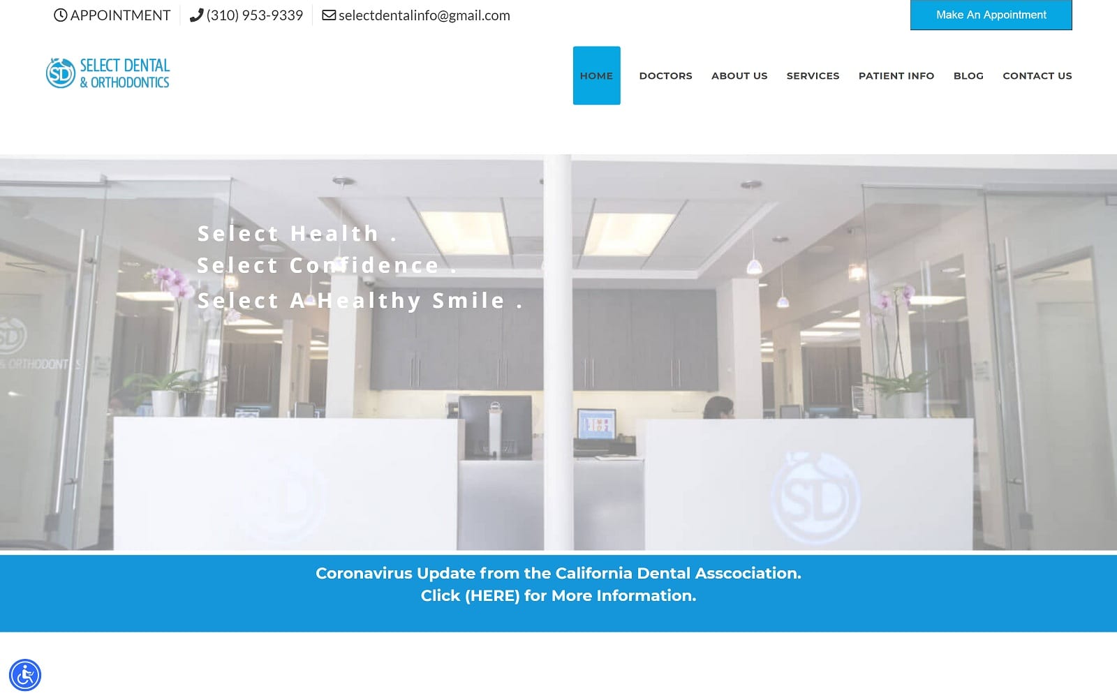 The Screenshot of Select Dental Group & Orthodontics selectdentaloffice.com Website