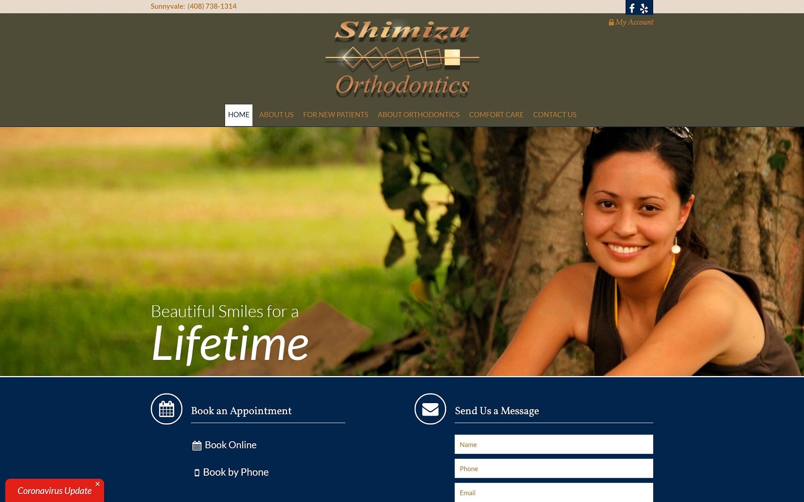 The Screenshot of Shimizu Orthodontics shimizu-orthodontics.com Website