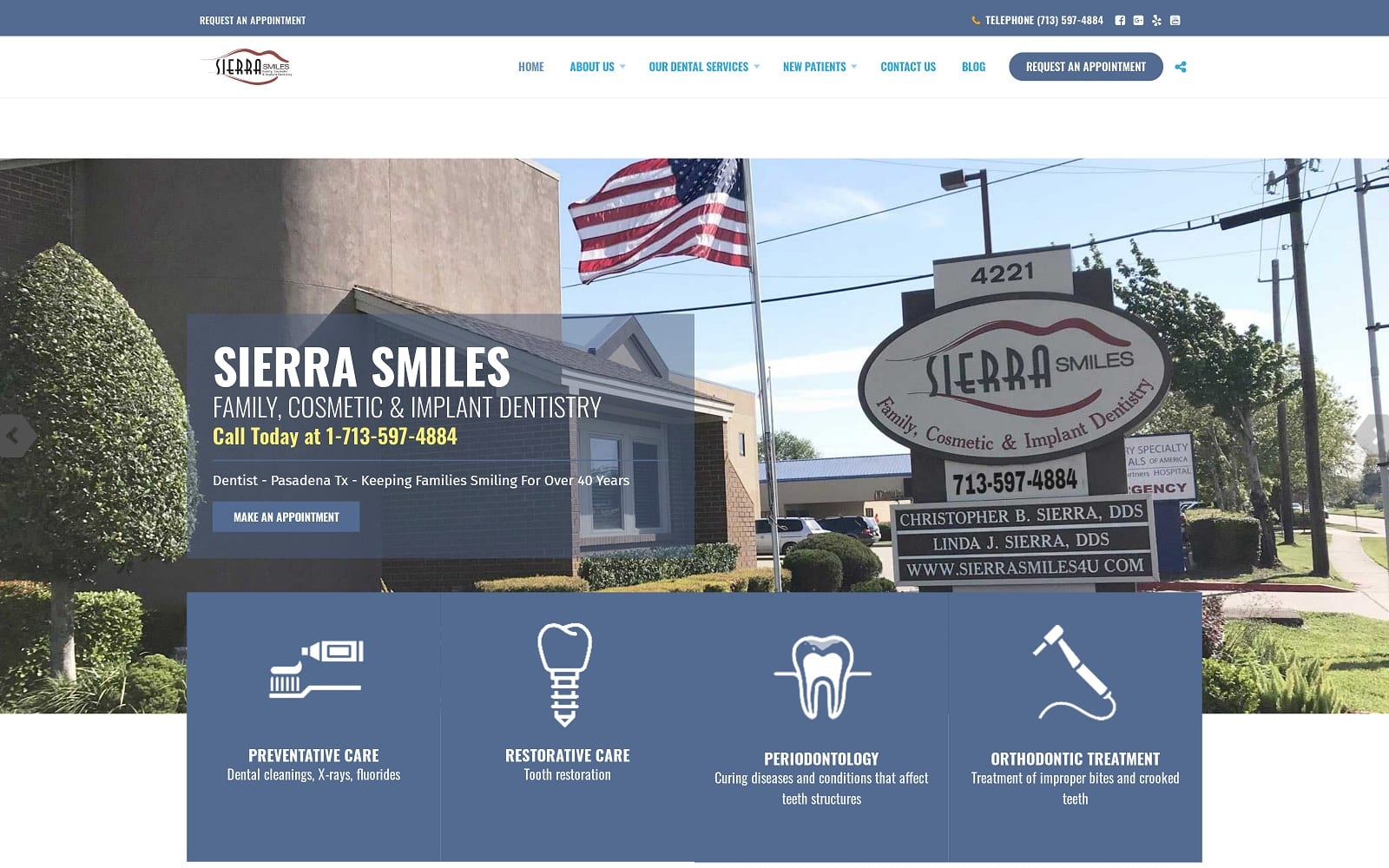 The Screenshot of Sierra Smiles Family, Cosmetic & Implant Dentistry sierrasmiles4u.com Website