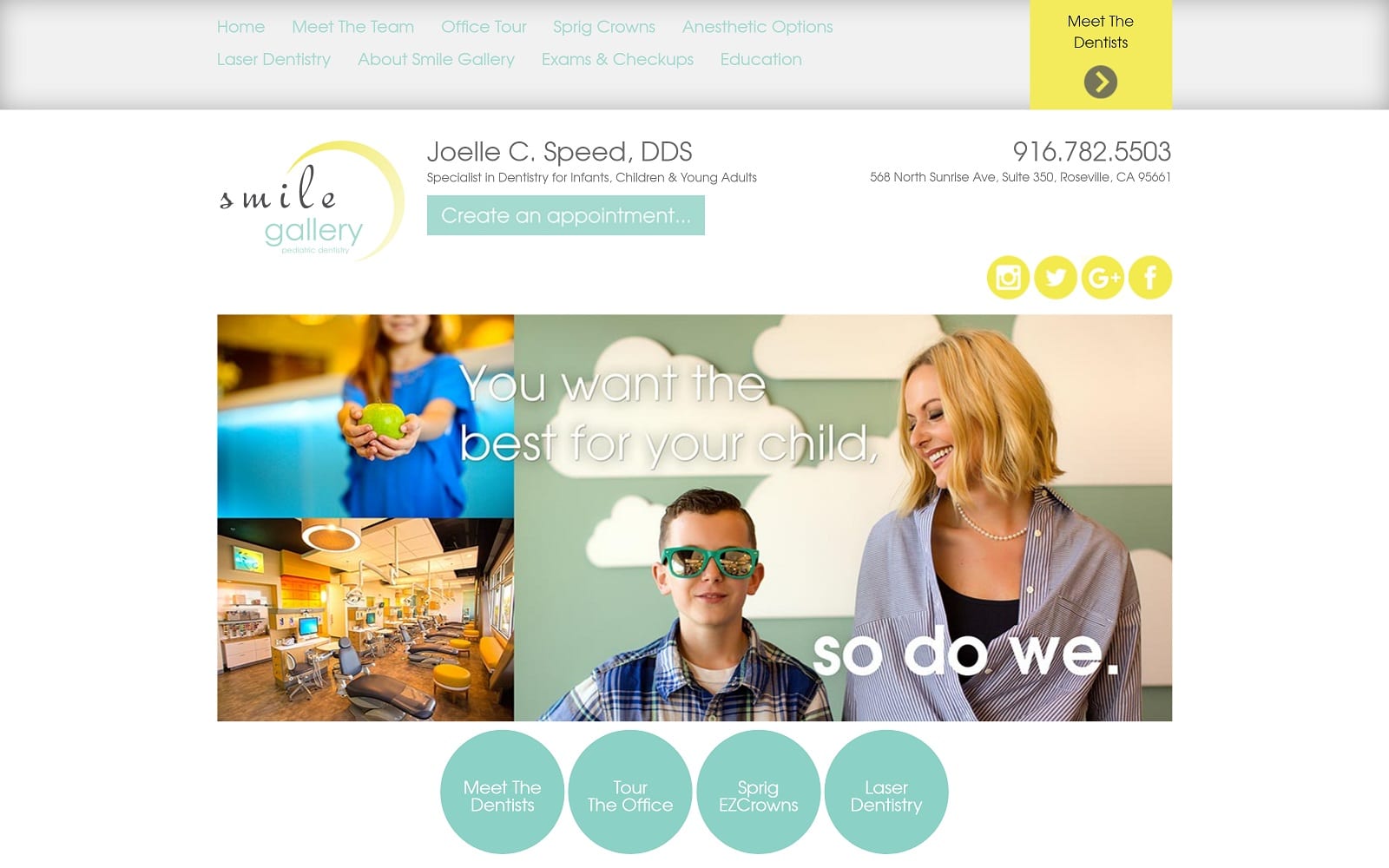 The Screenshot of Joelle C Speed, DDS smilegallerykidsdds.com Website