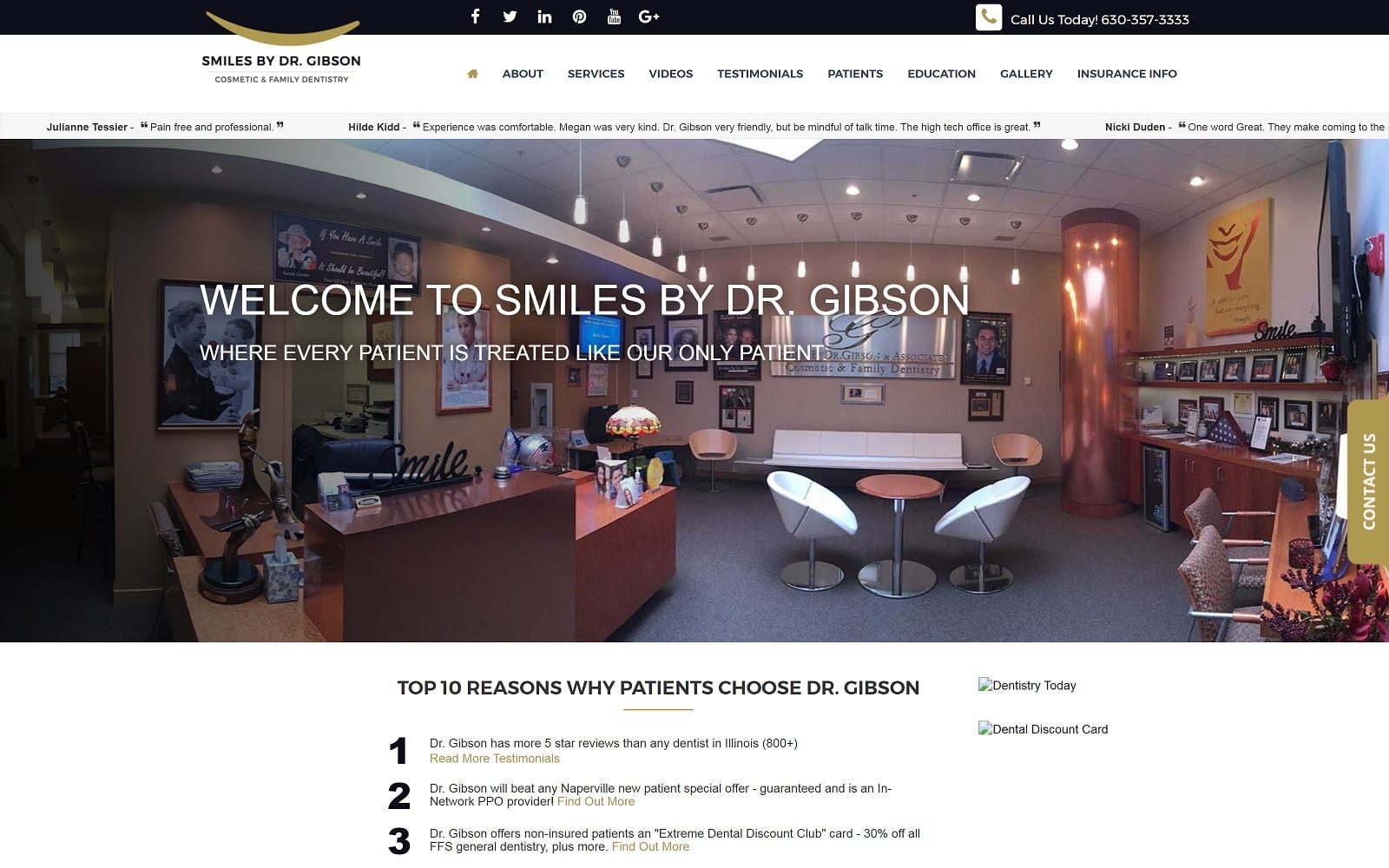 The Screenshot of Smiles by Dr. Gibson & Associates - Promenade Dental smilesbygibsondmd.com Website
