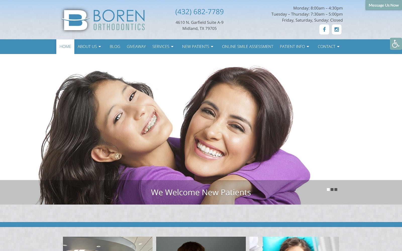 The Screenshot of Boren Orthodontics smilesrus.org Website
