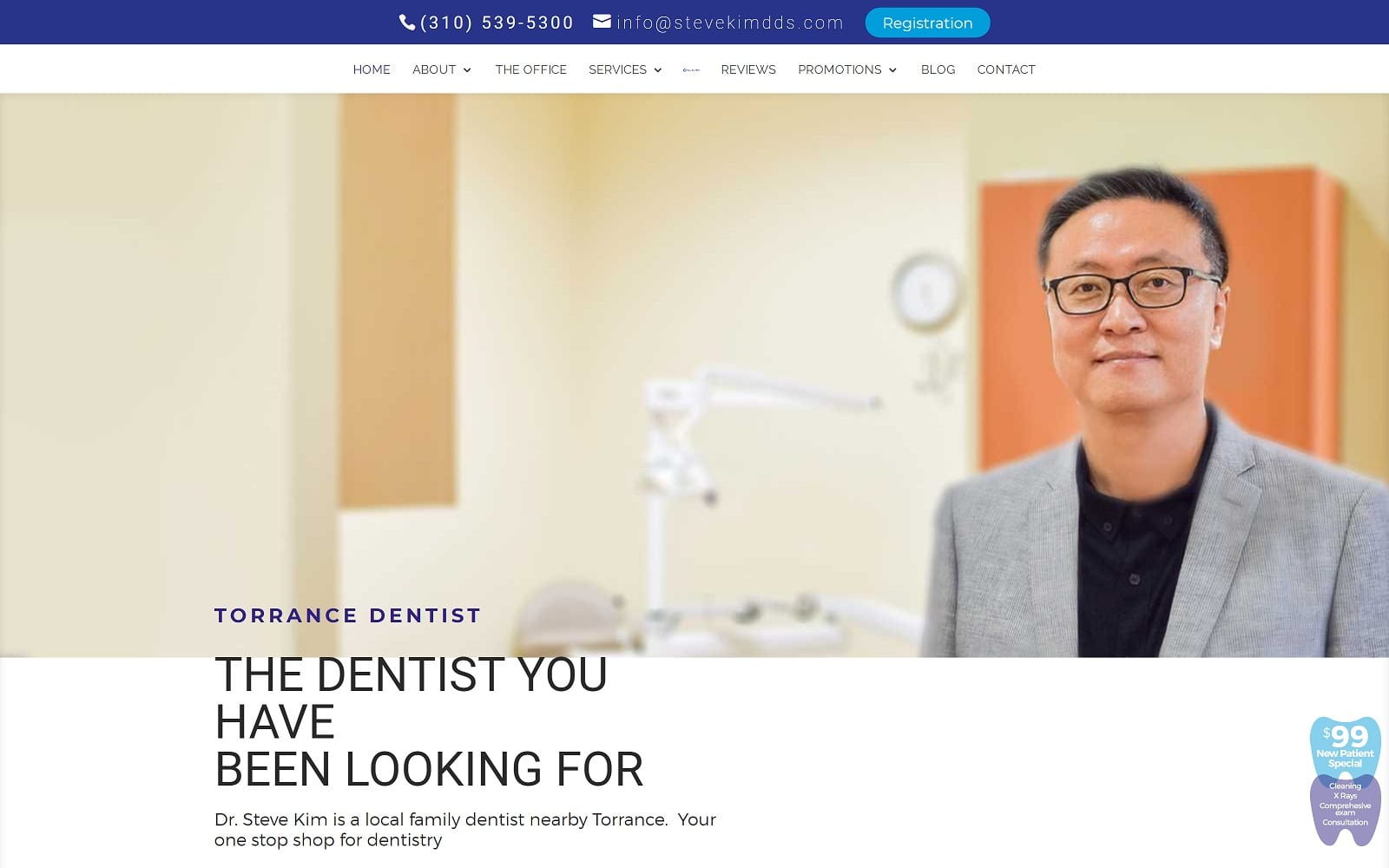 The Screenshot of Steve S. Kim, DDS stevekimdds.com Website