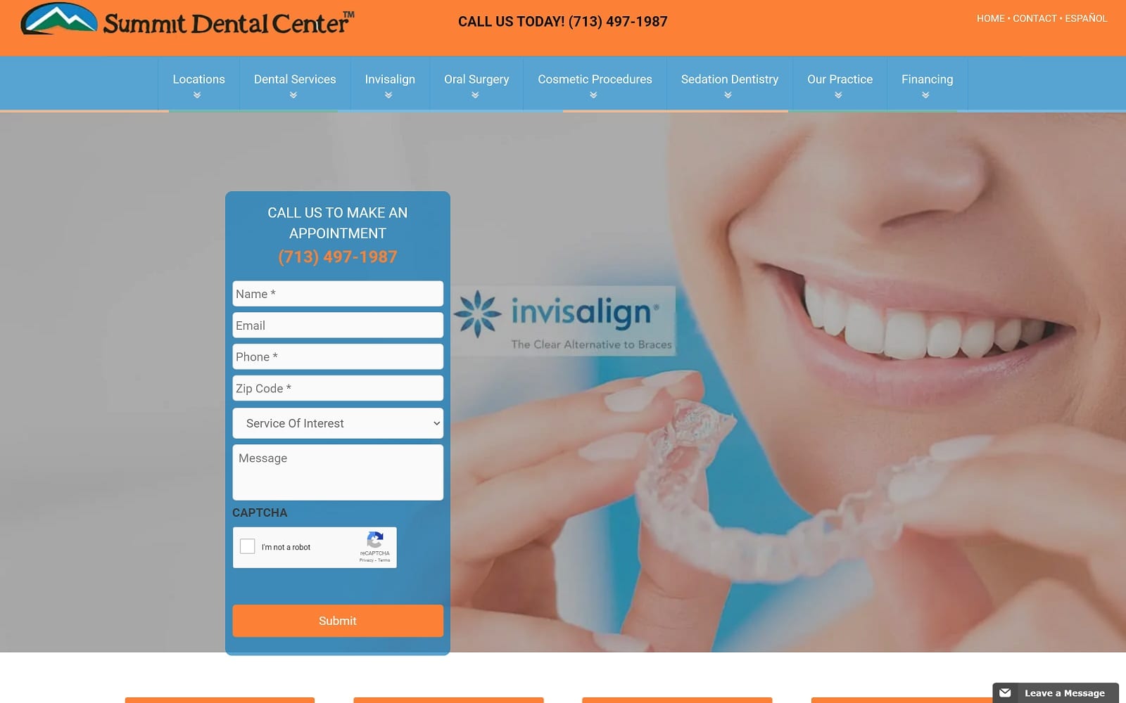 The Screenshot of Summit Dental Center summitdentalcenter.com Website