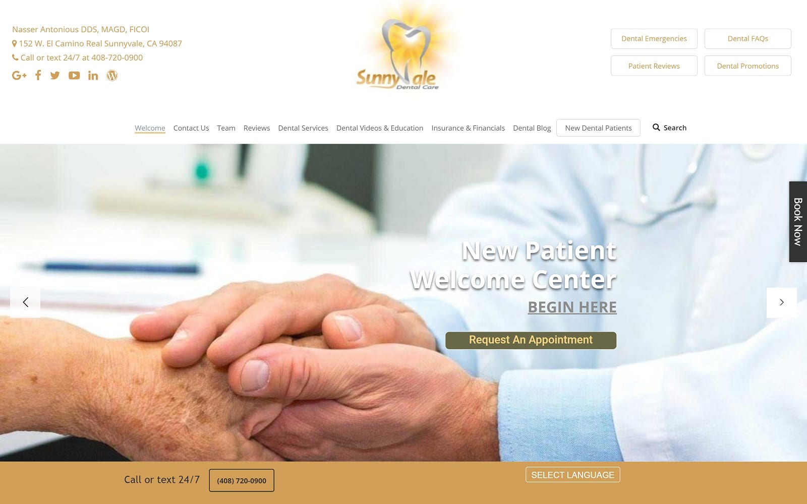 The Screenshot of Sunnyvale Dental Care sunnyvaledentalcare.net Website