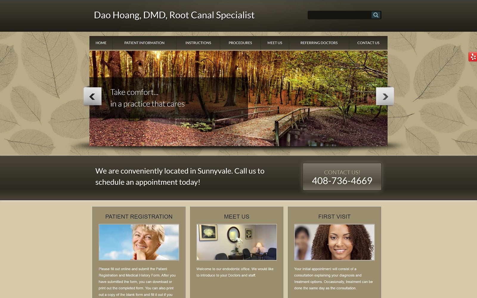 The Screenshot of Dao Hoang DMD, Root Canal Specialist sunnyvaleendo.com Website