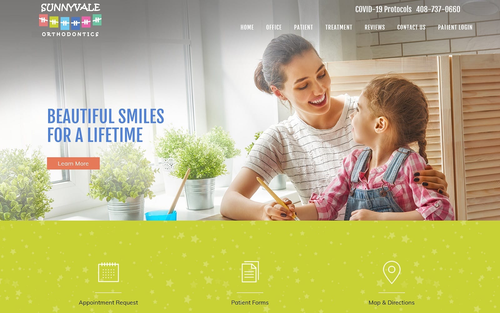 The Screenshot of Sunnyvale Orthodontics sunnyvaleorthodontics.com Website