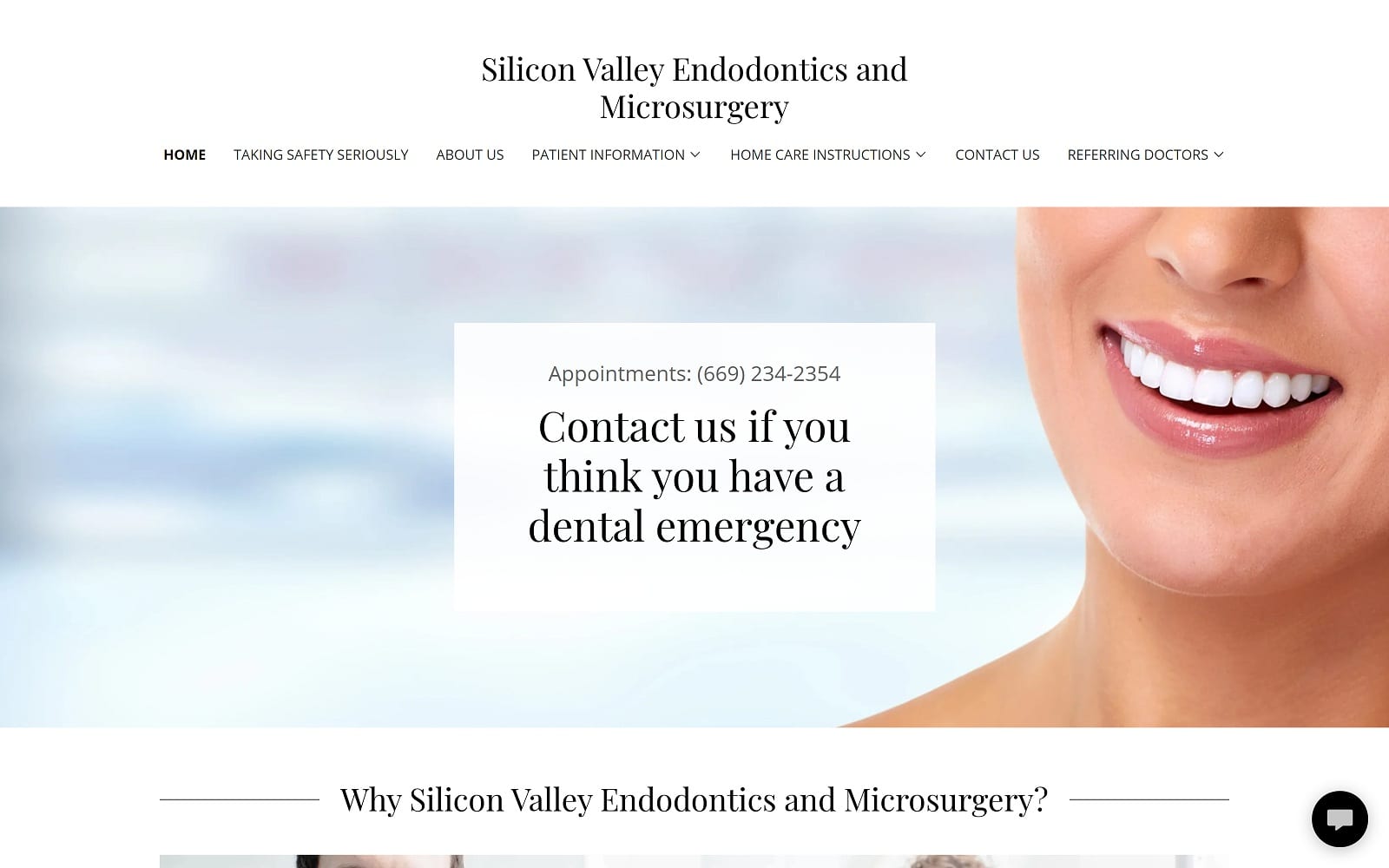 The Screenshot of Silicon Valley Endodontics and Microsurgery svendodontics.com Website