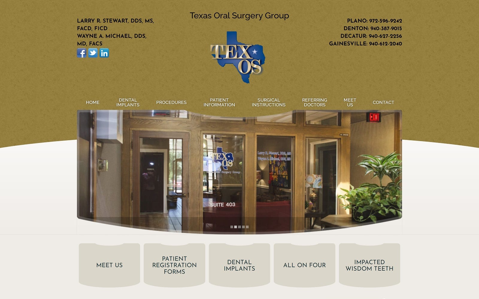 The Screenshot of Texas Oral Surgery Group - Denton Dental Implants texasoralsurgerygroup.com Website