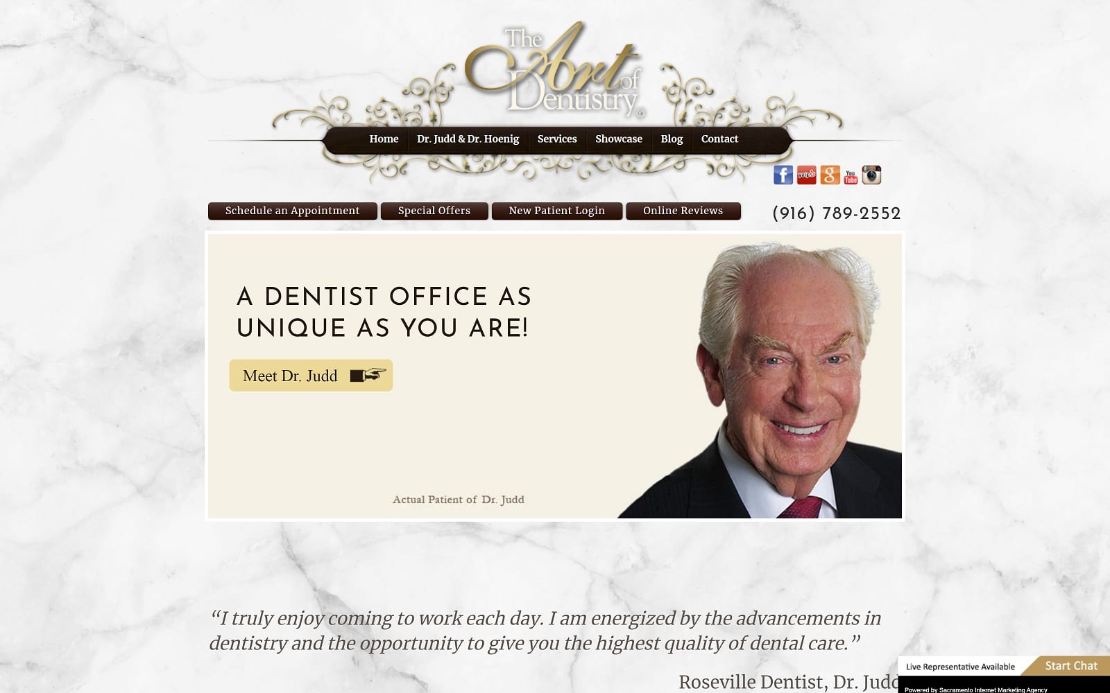 The Screenshot of The Art of Dentistry theartofdentistry.com Dr. Bryan G. Judd Website