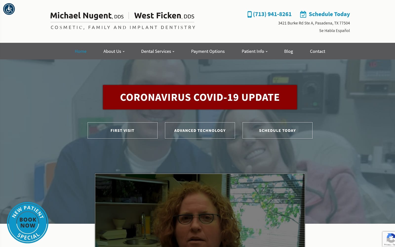 The Screenshot of Michael Nugent DDS thepasadenatexasdentist.com Weebsite