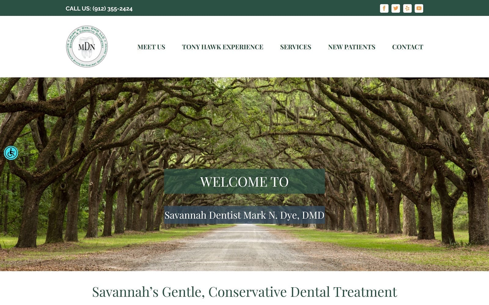 The Screenshot of Mark N. Dye, DMD, LLC thesavannahdentist.com Website