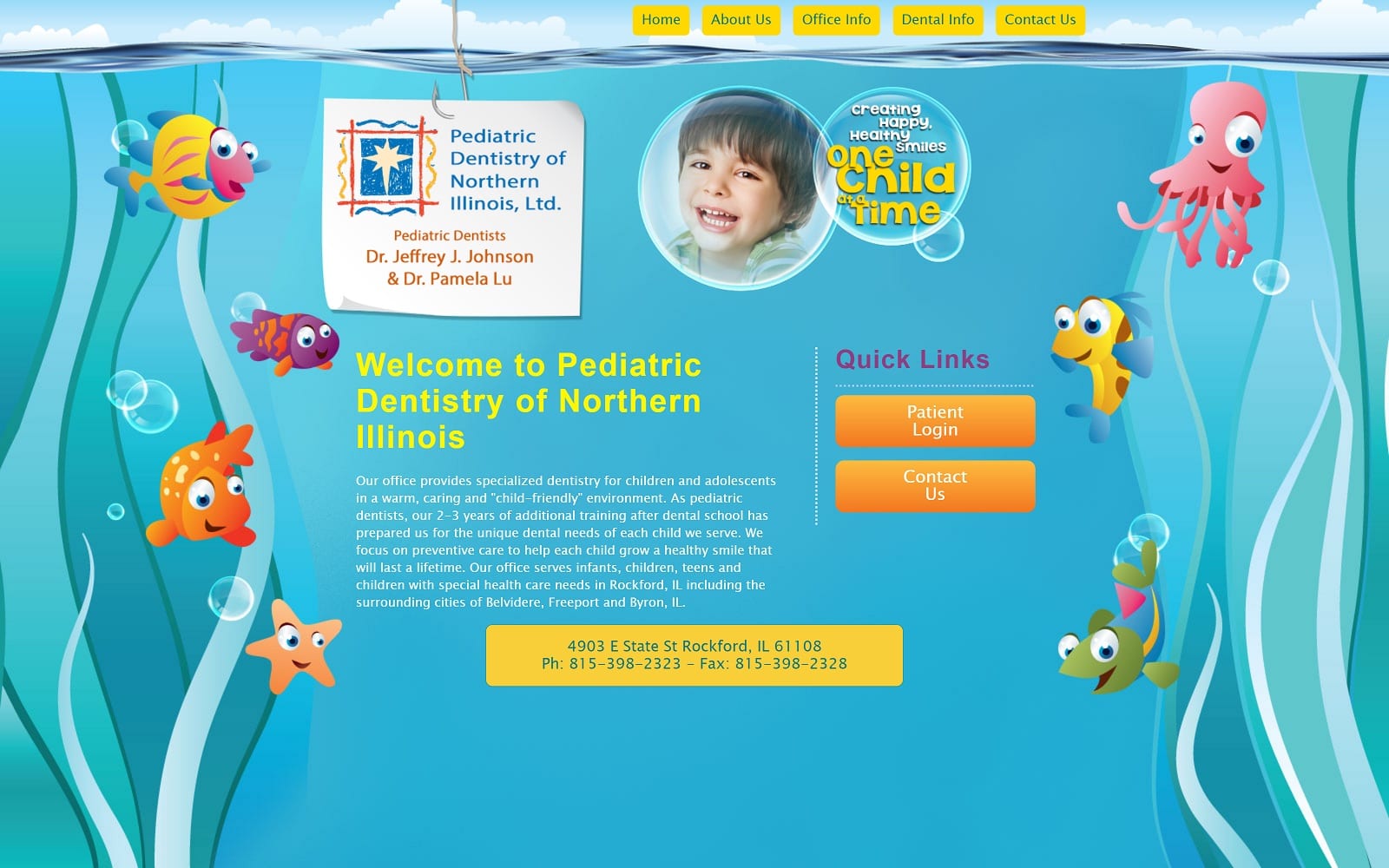 The Screenshot of Pediatric Dentistry-Northern Il: Johnson Jeffrey J thesmiledoc4kids.com Website
