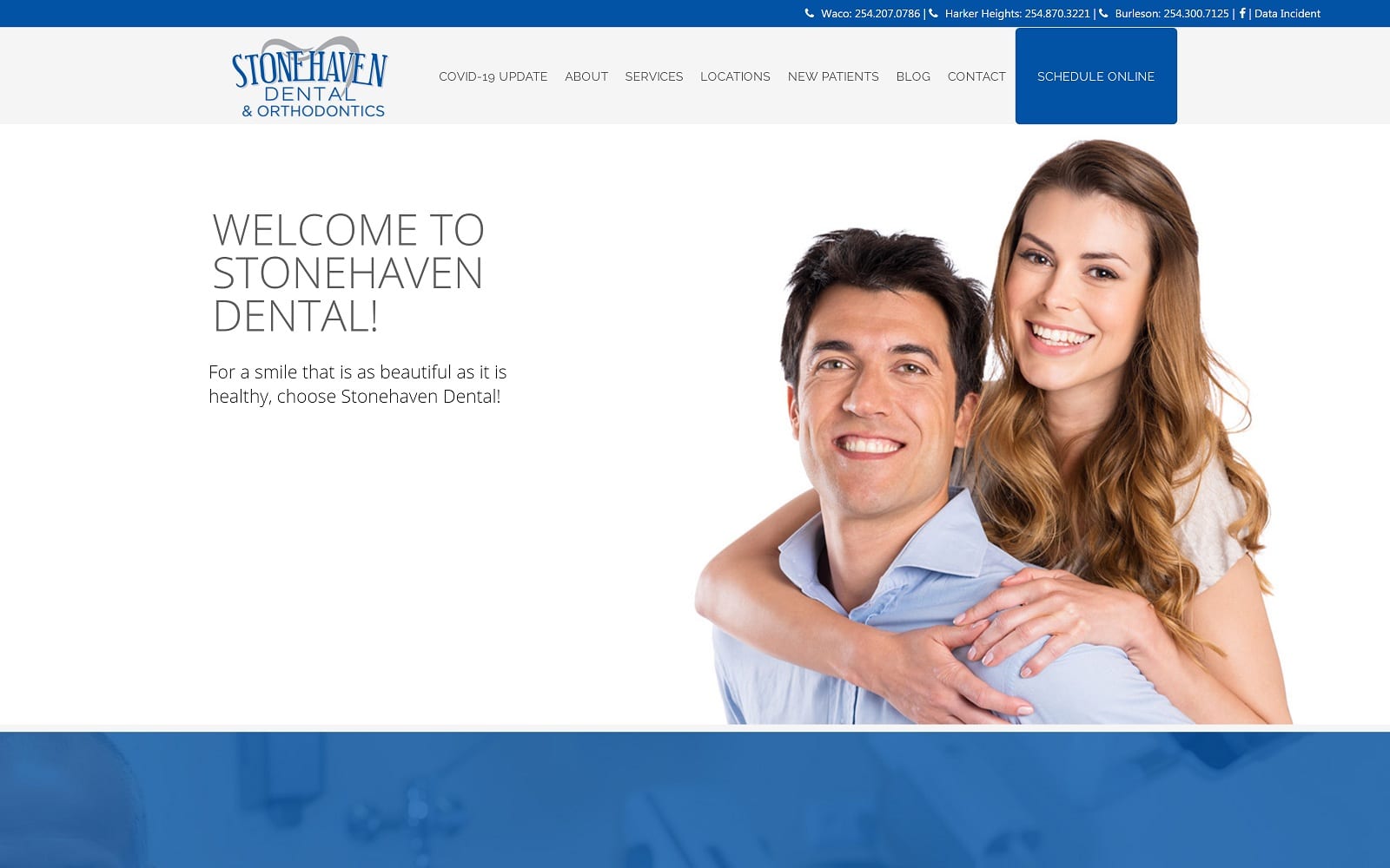 The Screenshot of Stonehaven Dental & Orthodontics - Waco thestonehavendental.com Dr. Charles Town Website