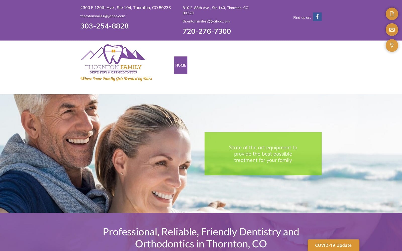 The Screenshot of Thornton Family Dentistry & Orthodontics thorntonfamilydentistry.com Website