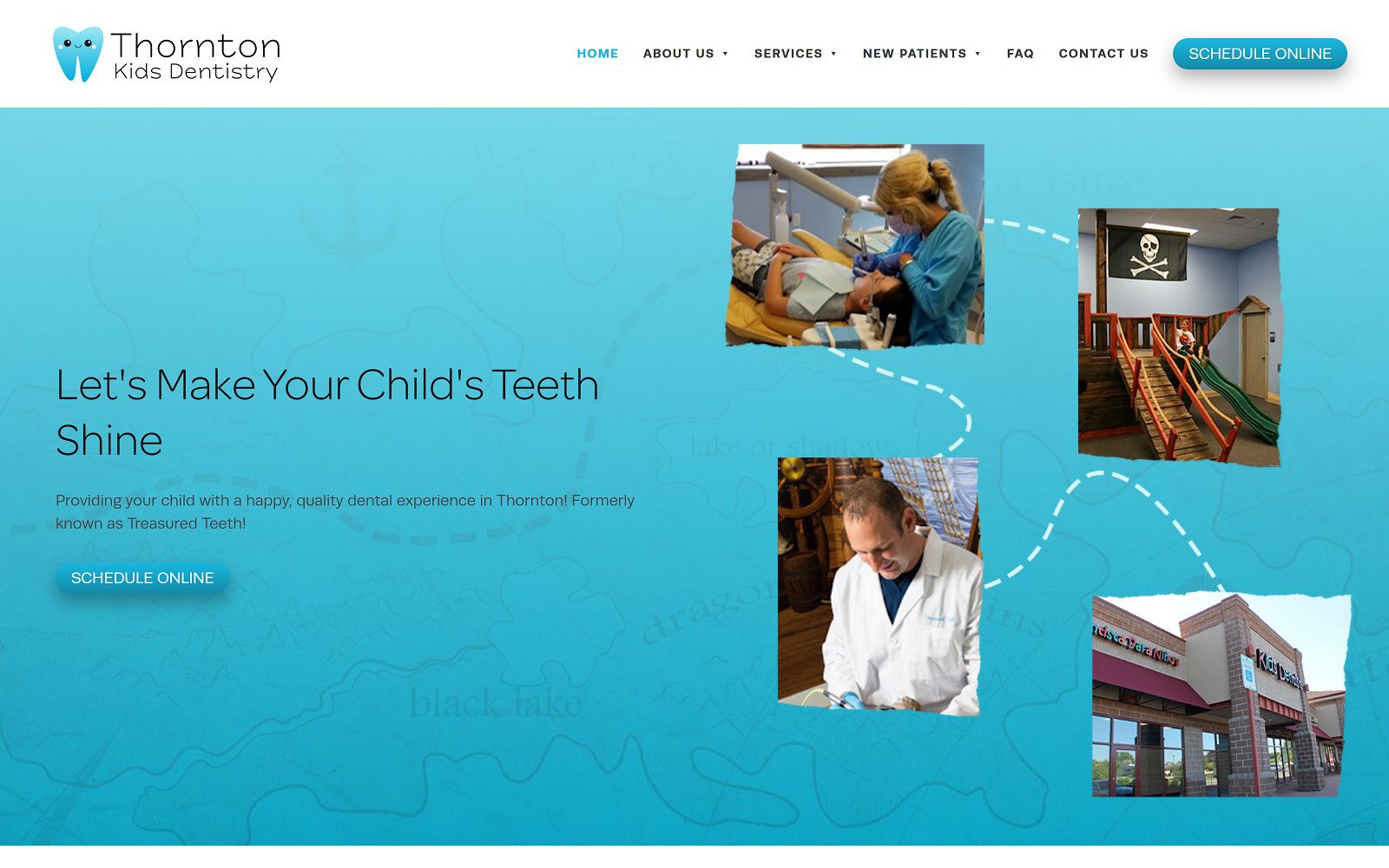 The Screenshot of Thornton Kids Dentistry thorntonkidsdentistry.com Dr. Derren E. Tippets Website