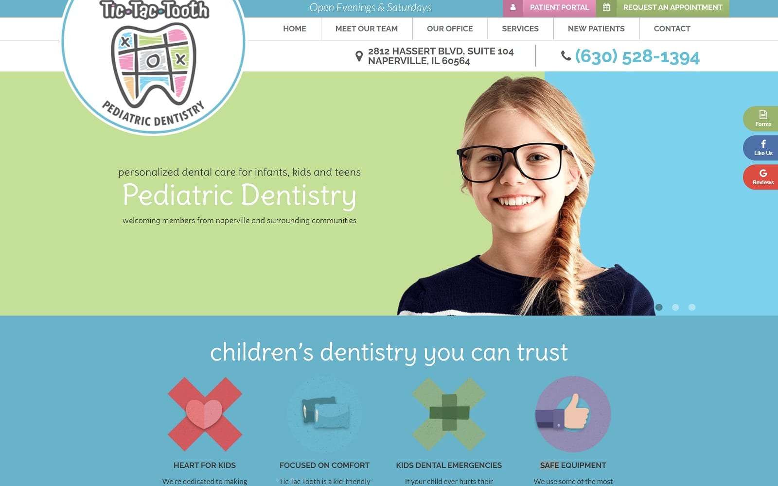The Screenshot of Tic Tac Tooth Pediatric Dentistry tictactooth.com Website