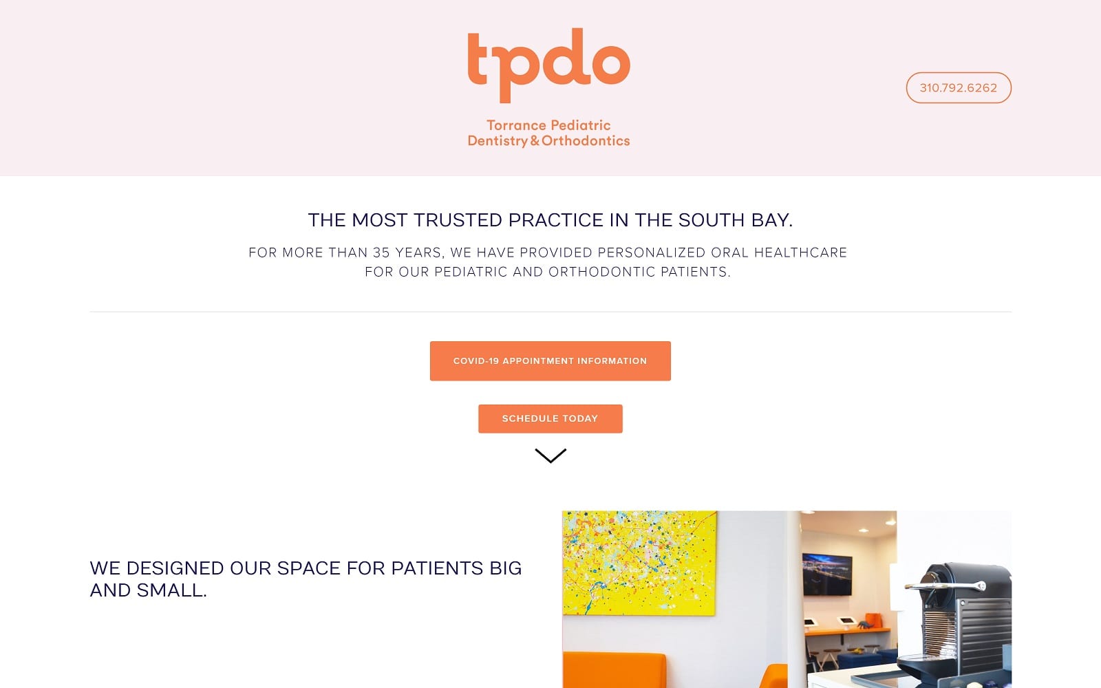 The Screenshot of Torrance Pediatric Dentistry and Orthodontics torrpdo.com Website