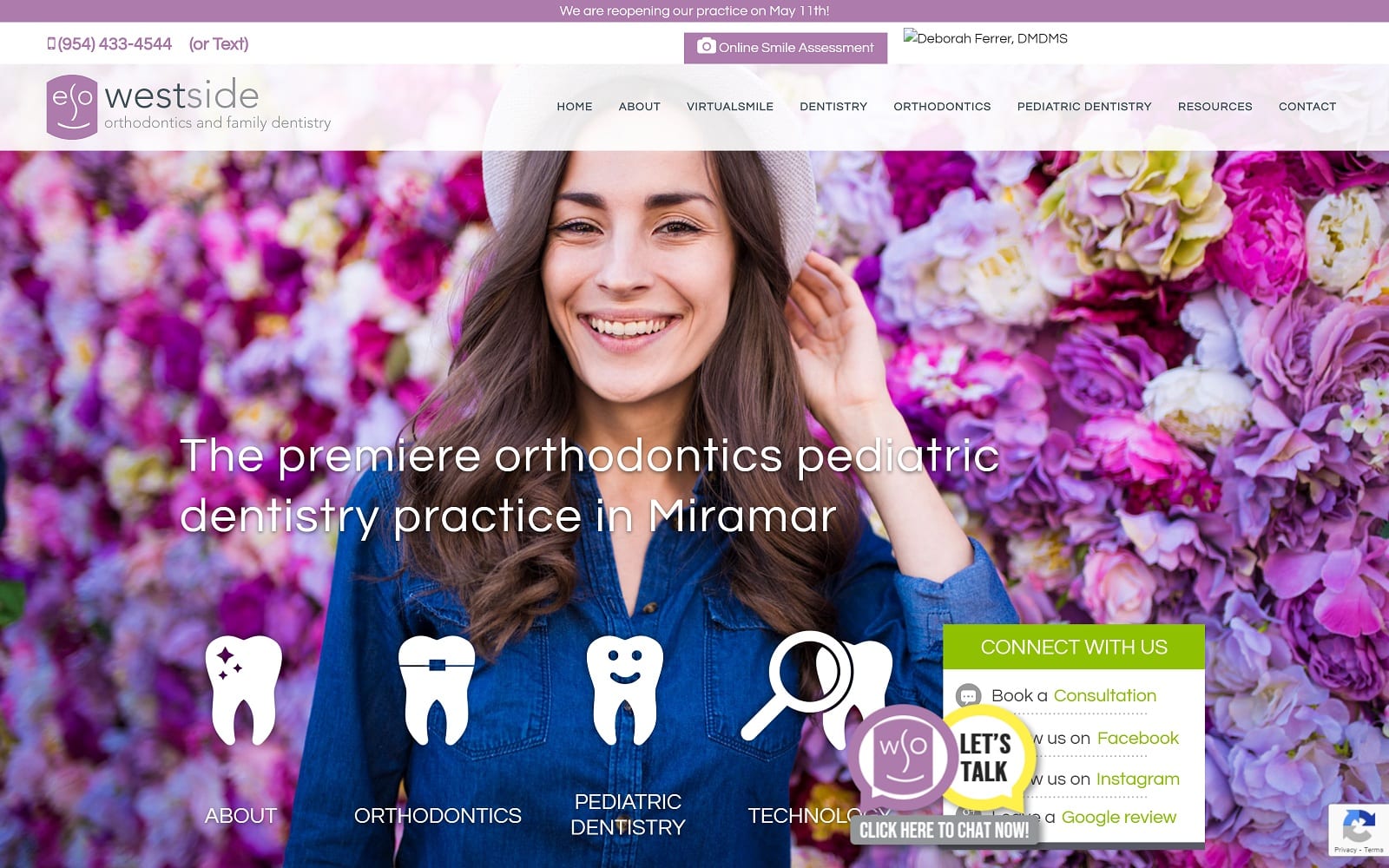 The Screenshot of Westside Orthodontics and Pediatric Dentistry westsideorthopedo.com Website