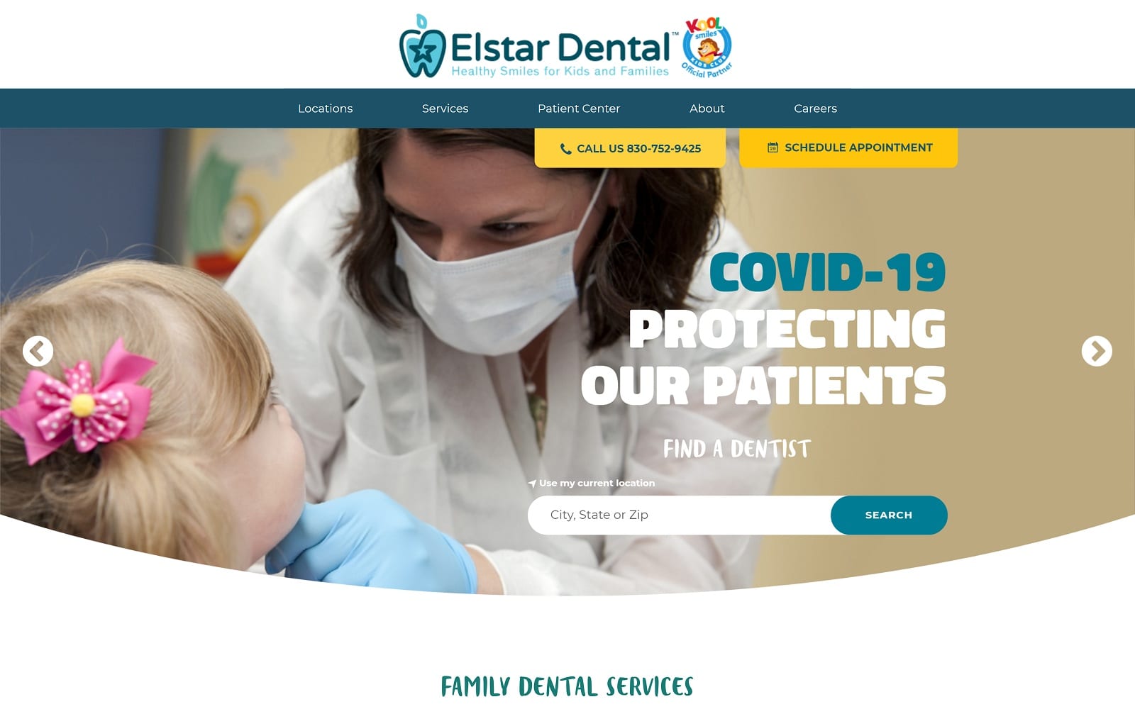 The Screenshot of Elstar Dental elstardental.com/locations/mcallen-tx/ Website
