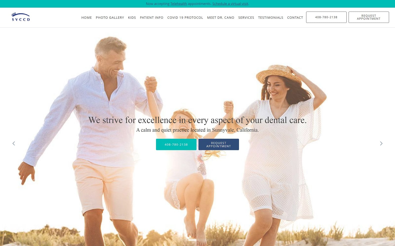 The Screenshot of Silicon Valley Center for Cosmetic Dentistry: Gabriel Cano, DDS yournewsmile.com Website