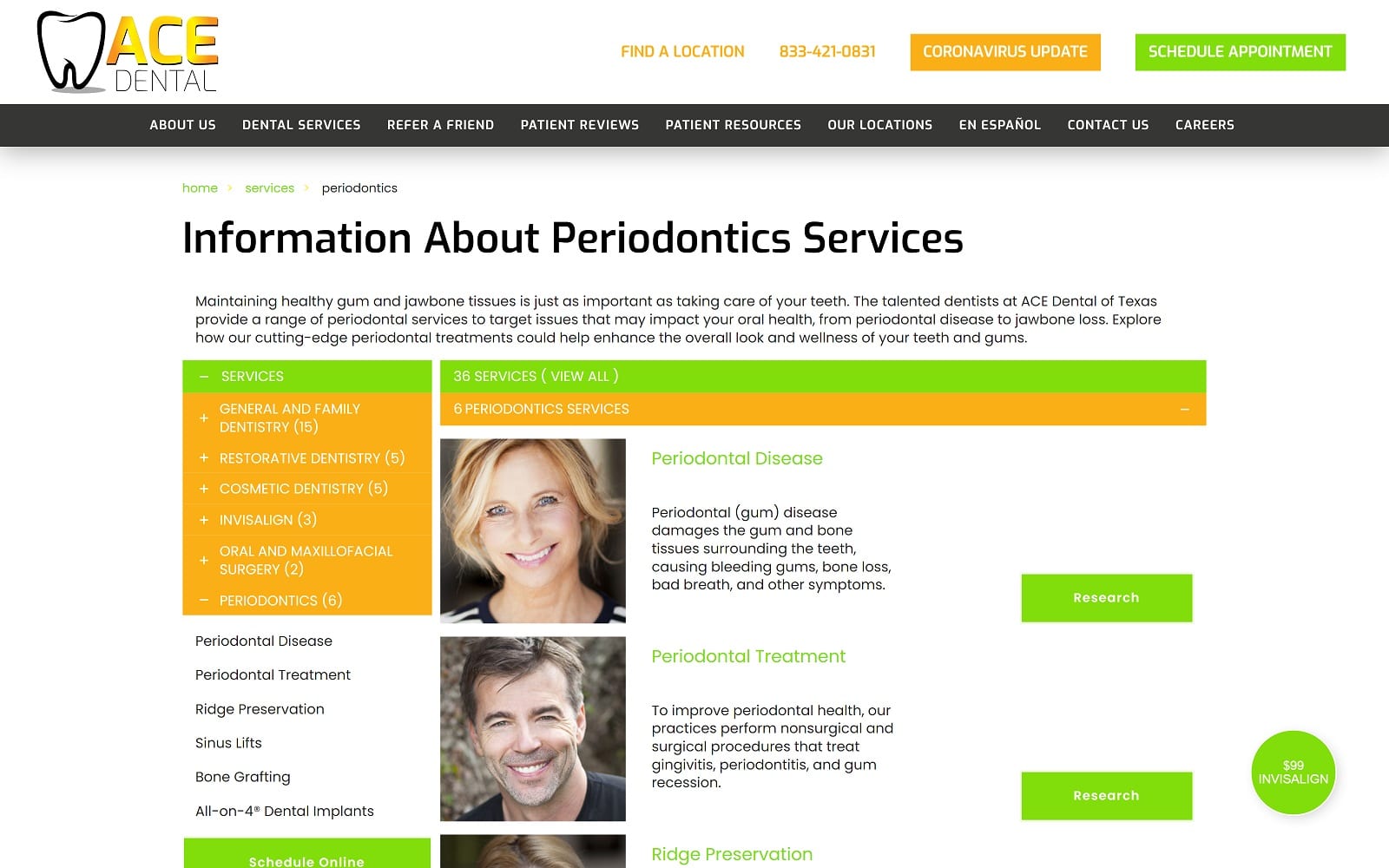The Screenshot of Ace Dental of Texas - Killeen acedentaloftexas.com Website