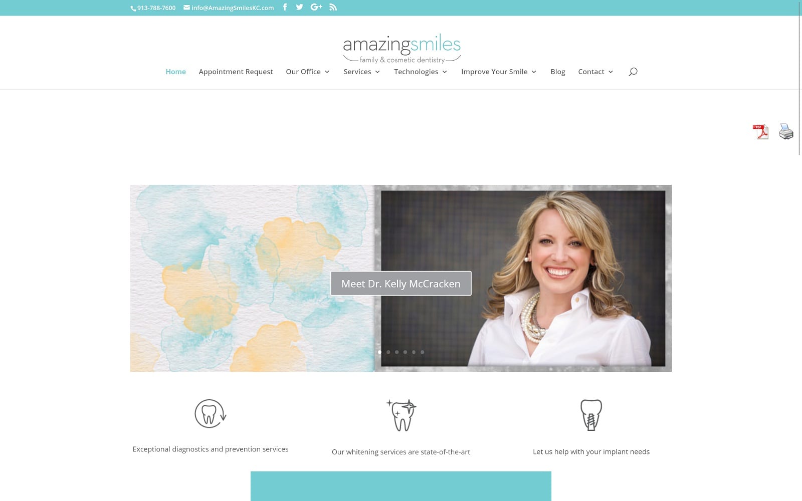 The Screenshot of Amazing Smiles Of Kansas City amazingsmileskc.com Website