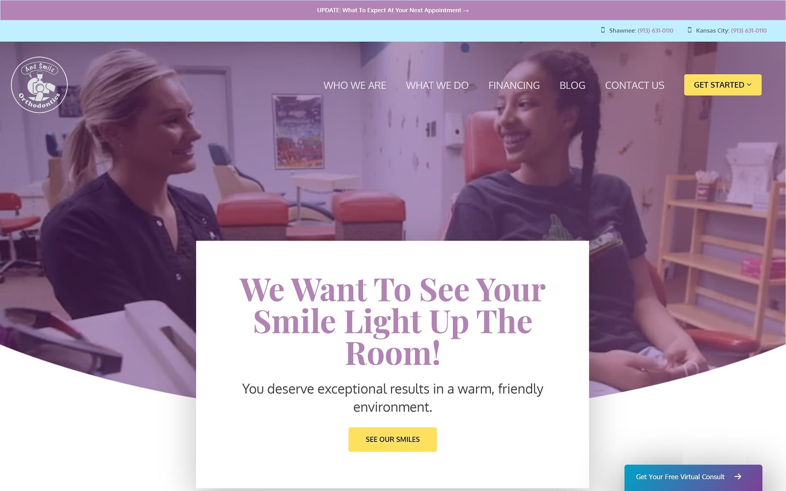 The Screenshot of And Smile Orthodontics andsmileortho.com Website