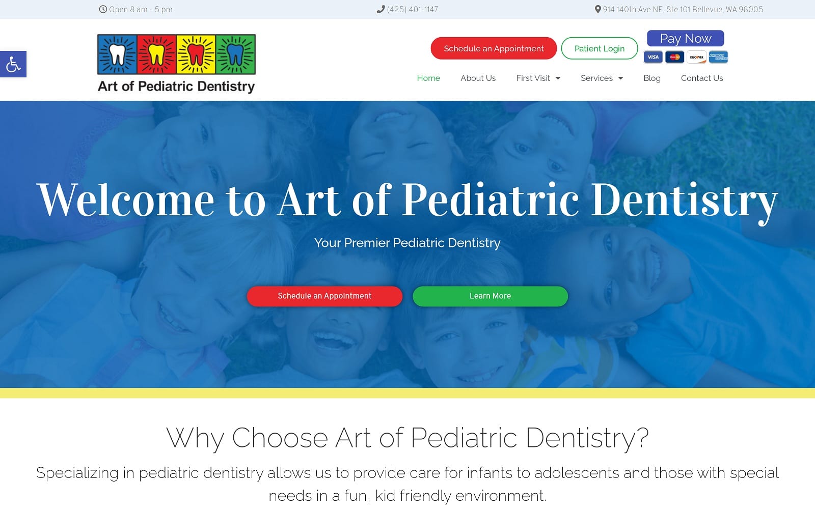 The Screenshot of Art of Pediatric Dentistry artofpd.com Website