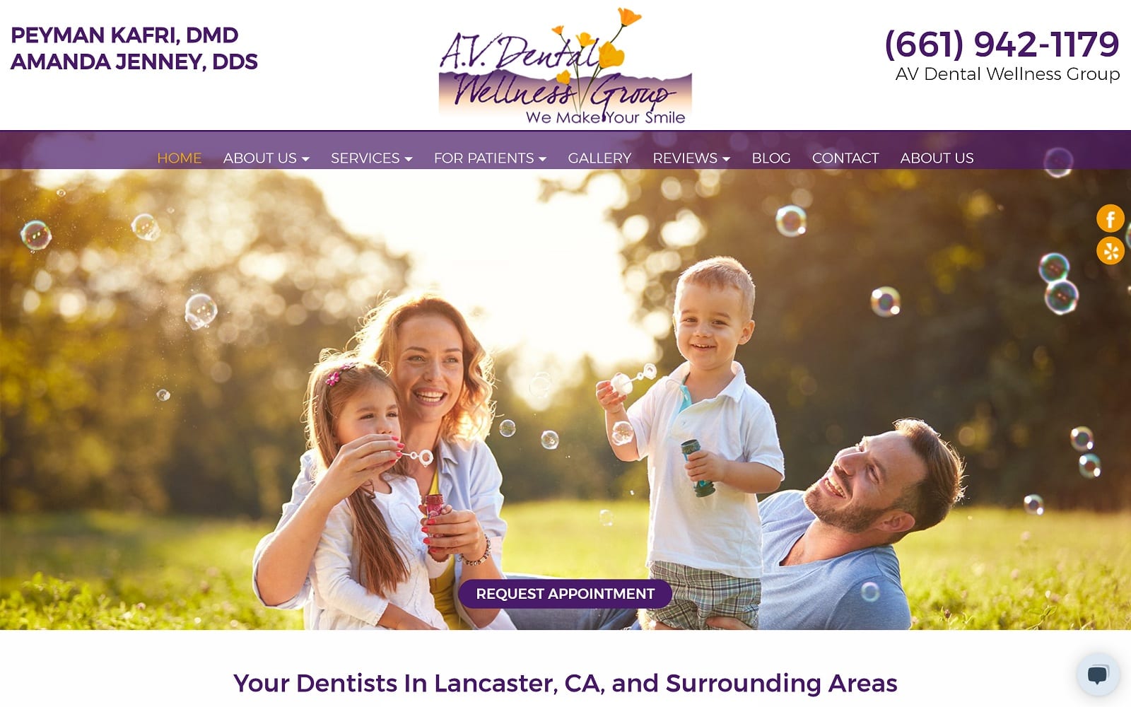 The Screenshot of AV Dental Wellness Group avdentalwellness.com Website