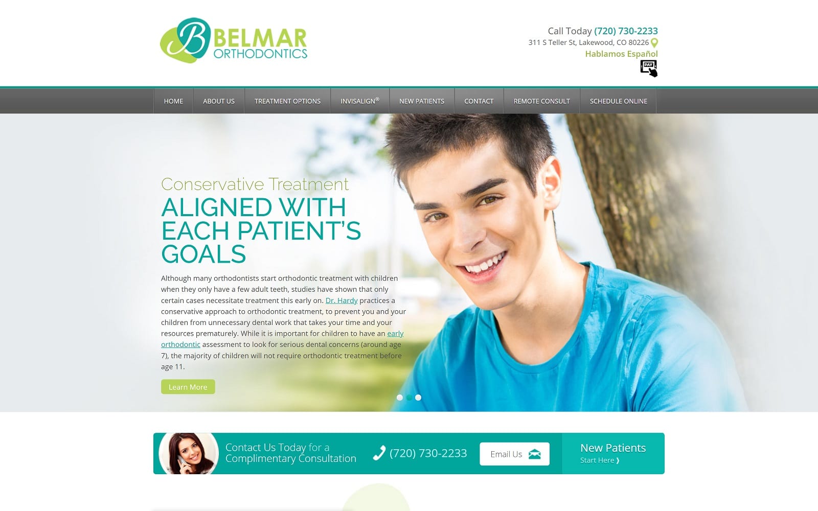 The Screenshot of Belmar Orthodontics: Orthodontist - Invisalign - Clear braces belmarorthodontics.com Website