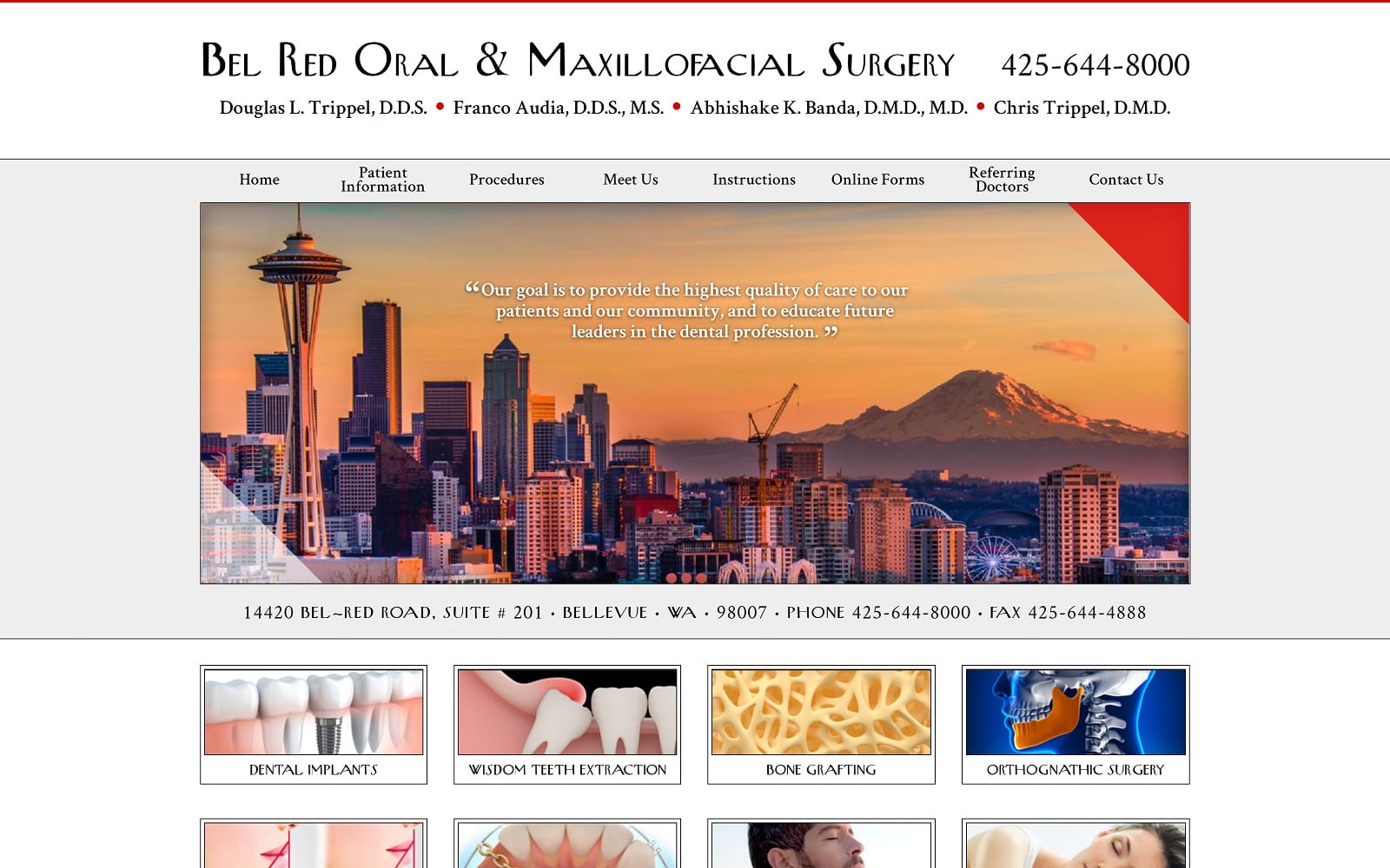 The Screenshot of Abhi Banda, D.M.D., M.D. at Bel Red Oral & Maxillofacial Surgery belredoms.com Website