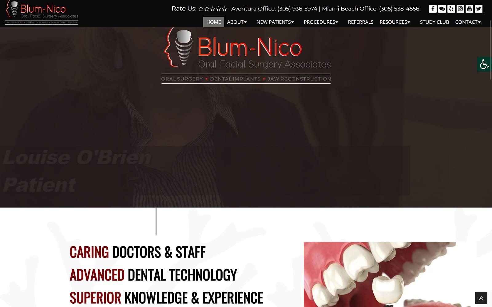The Screenshot of Blum-Nico Oral-Facial Surgery Associates blumnico.com Website