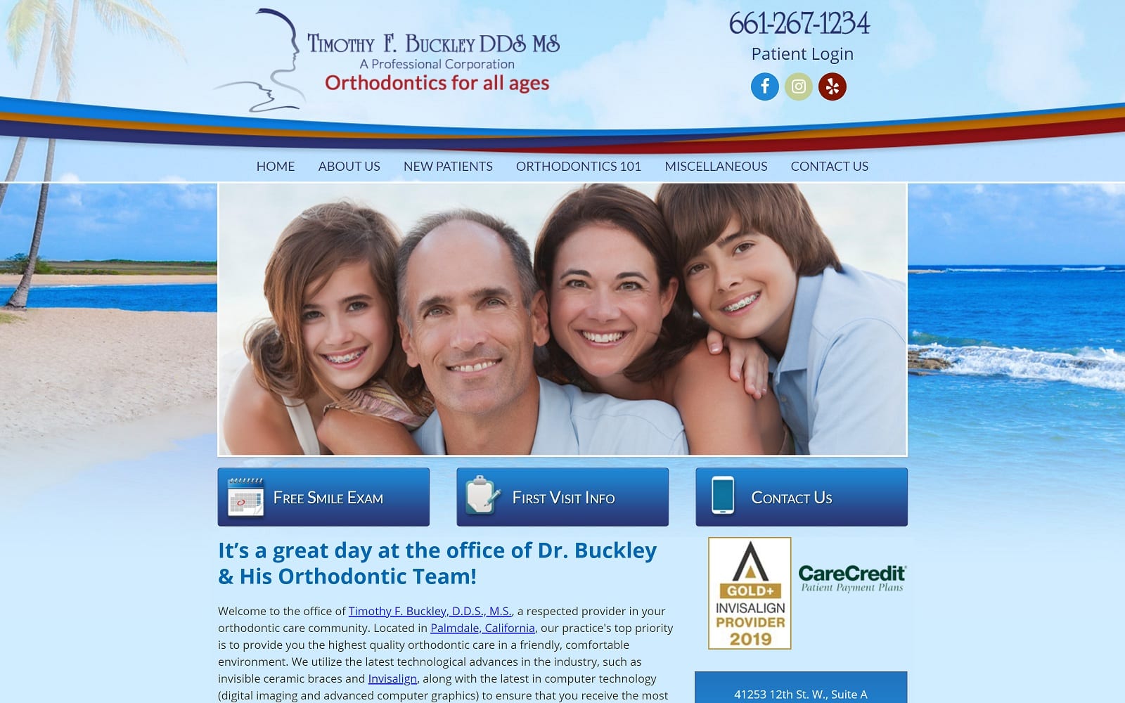 The Screenshot of Dr. Timothy F. Buckley, DDS buckleysbraces.com Website