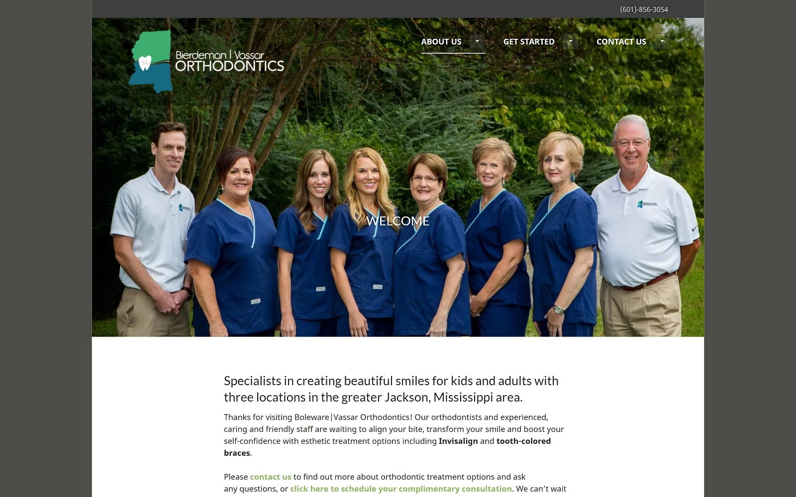 The Screenshot of Bierdeman | Vassar Orthodontics bvortho.com Website