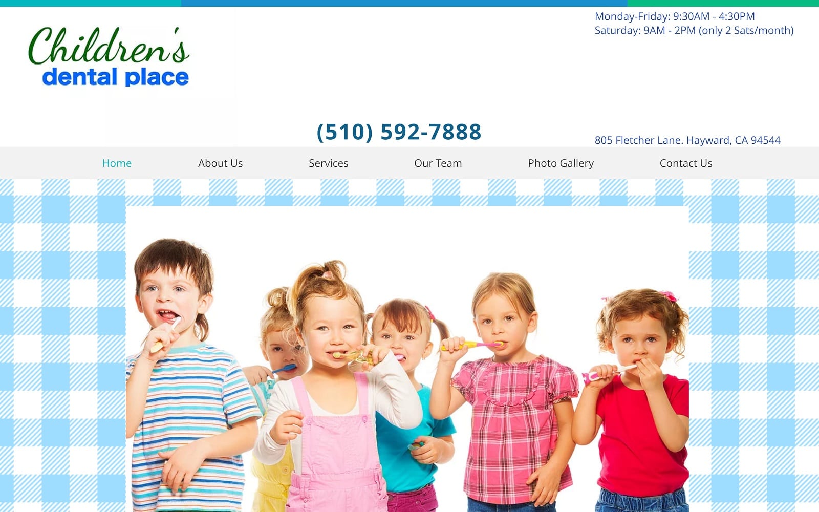 The Screenshot of Children's Dental Place childrensdentalhayward.com Website