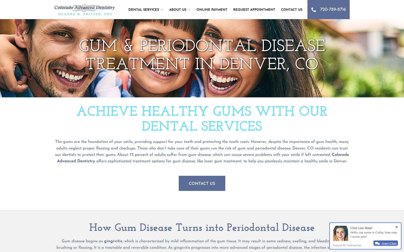 The Screenshot of Colorado Advanced Dentistry coloradoadvanceddentistry.com Website