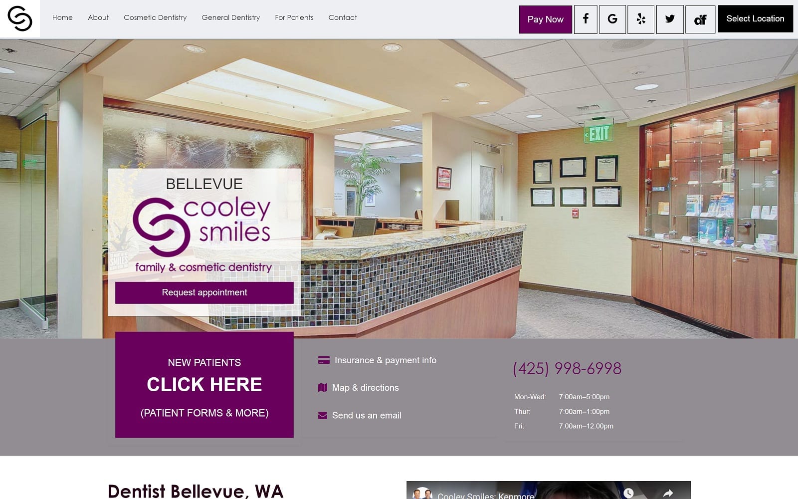 The Screenshot of Cooley Smiles cooleysmiles.com Website