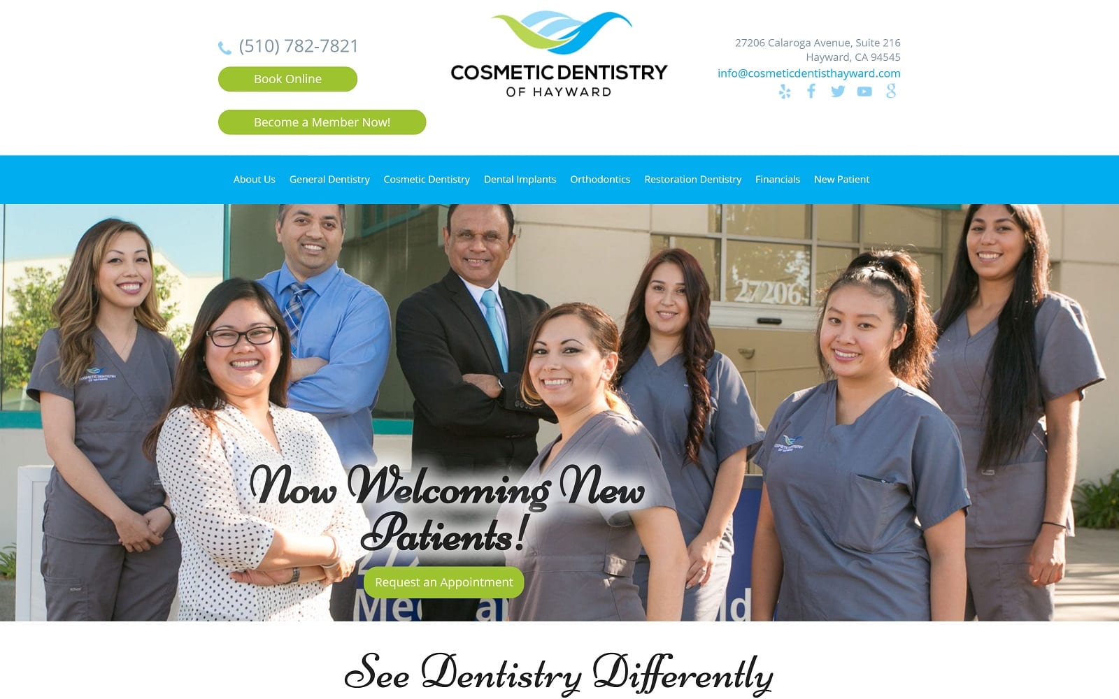 The Screenshot of Cosmetic Dentistry of Hayward cosmeticdentisthayward.com Website