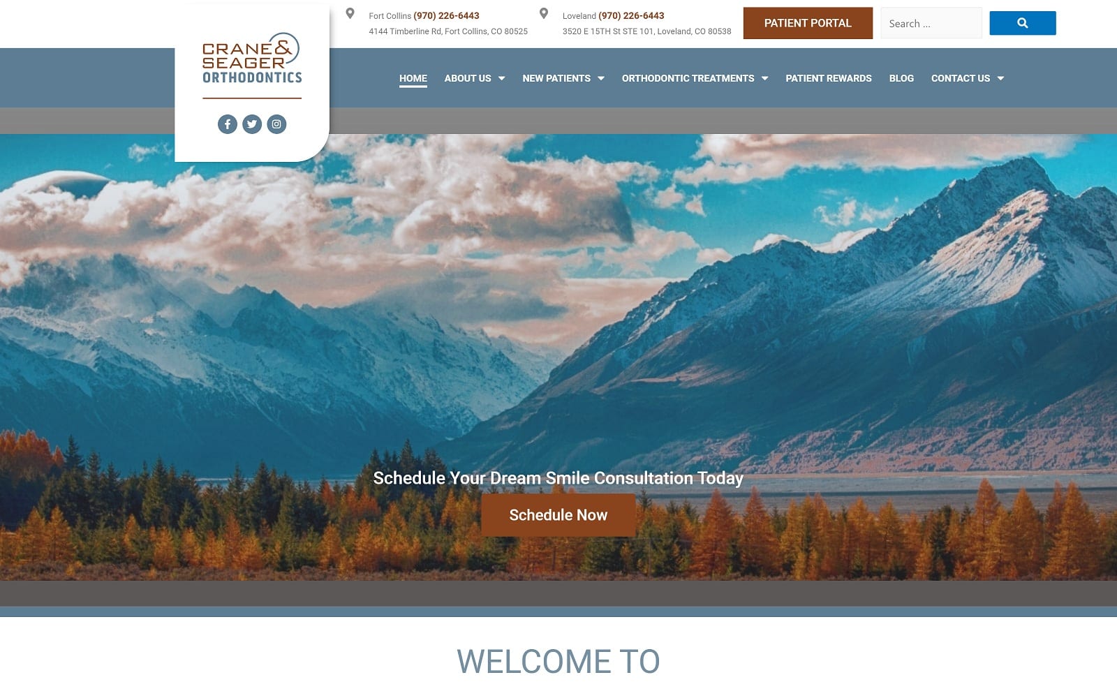 The Screenshot of Crane & Seager Orthodontics craneseagerortho.com Website