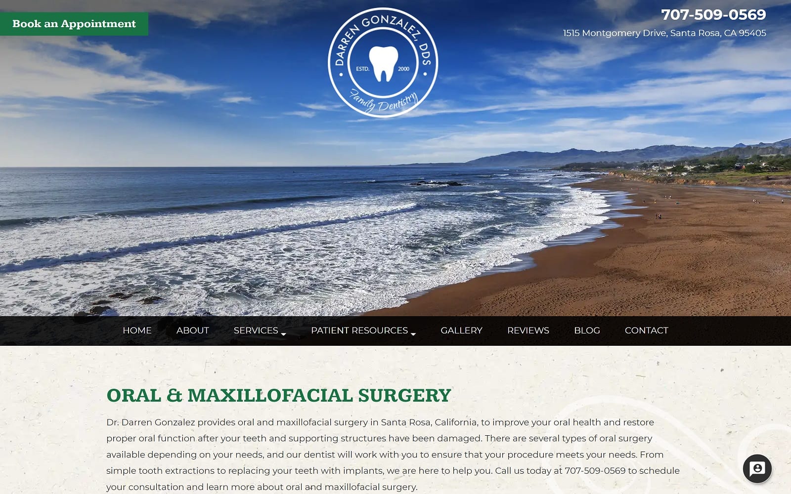 The Screenshot of Darren Gonzalez, DDS darrengonzalezdds.com Website